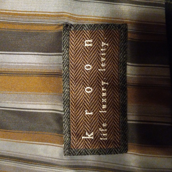 Mens kroon vest black & gray courdary suede inside stripe design stylish luxury - Picture 6 of 7